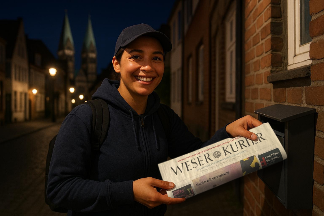 Zeitungszustellerin