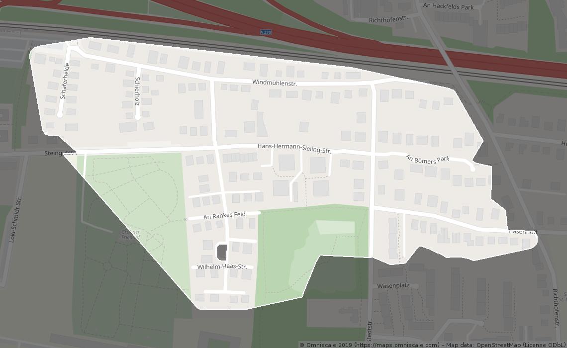 Karte des Zustellbezirks