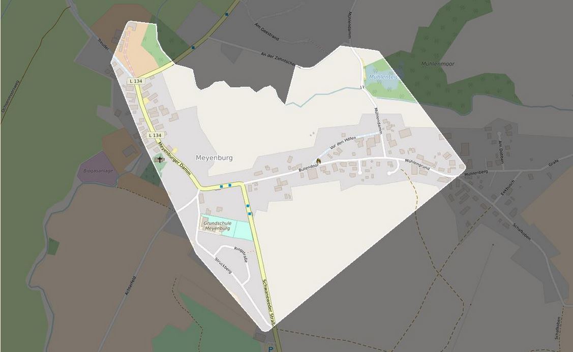 Karte des Zustellbezirks